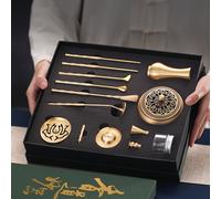 TEMU Juego de 12 piezas de porta incienso de latón con de regalo, herramientas, varillas de incienso y quemador de incienso para desodorización del hogar, de energía negativa y regalos de