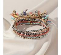 TEMU Juego de 12 Pulseras Trenzadas Multicolor Bohemias para Muñeca y Tobillo, Estilo Étnico para Hombres y Mujeres