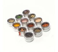 TEMU Juego de 12 tarros magnéticos para especias, diseñados para uso doméstico, con acero inoxidable para un almacenamiento y de , para la organización de la cocina.