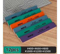 TEMU Juego de 12 varillas de semirrígidas | granos #400/#600/#800/#1000/#1200/#1500, uso en húmedo y , material de corindón, ideal para entusiastas