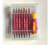 TEMU Juego de 14 destornilladores, cabezas y Phillips, kit de herramientas manuales de acero para electricistas, herramientas manuales duraderas con estuche de almacenamiento