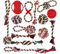 TEMU Juego de 14 Juguetes Navideños para Perros de Pequeñas a Medianas - Cuerda de Algodón Duradera y Juguetes de de Goma con Beneficios para la , Juego de y Relajación - de Regalo para Cachorros