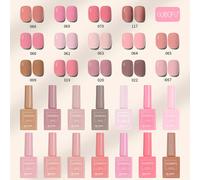 TEMU Juego de 14 Piezas de Esmalte en Gel de 15ml, Serie de 120 Colores con Acabado y , Kit Semi Permanente para Manicura, Diseño de Uñas, Un Color por Botella