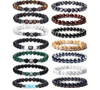 TEMU Juego de 14 pulseras clásicas de piedra - Atractiva de con pulseras. Estilo unisex. Adecuado para su uso diario como dama. Puede regalarse a familiares, , de o profesores.