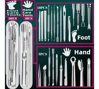 TEMU Juego de 15 piezas de herramientas avanzadas para uñas y pies en acero inoxidable, ideal para salones de belleza y uso personal, , no requiere energía eléctrica, de almacenamiento, regalo