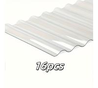 TEMU juego de 16 piezas mide 36.6 pulgadas de largo y 23.6 pulgadas de ancho, cubriendo un área de 90 . un panel de techo transparente de plástico de policarbonato ranurado, que es fácil de instalar.