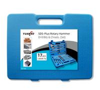 TEMU Juego de 17 Piezas YuanBo SDS-Plus Brocas y para Taladro Rotativo, Brocas y Cinceles con Punta de para Hormigón, Piedra y Ladrillo, Estuche de Almacenamiento