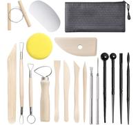 TEMU Juego de 19 Herramientas para Esculpir Arcilla - Acero Inoxidable, Kit de Manualidades No Eléctrico para Modelado de Cerámica, Tallado y Alisado - Ideal para Principiantes en Bricolaje, Medición