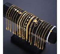 TEMU Juego de 19 Tobilleras, Pulseras de Tobillo de Calidad para Mujeres con Estilo Playa Veraniego y Detalles de , , Cuentas y Abalorios, para Regalo de Fiesta en