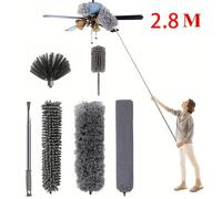 TEMU Juego de 2/3/4/5/6/7/8/9 Plumero de Microfibra, Cinturón para Plumeros con Extensión Telescópica de 110 Pulgadas, Reutilizable y Lavable, , Ideal para Ventiladores del Techo y Autos