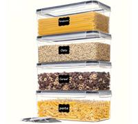 TEMU Juego de 2/3/4 Contenedores Herméticos para Alimentos con Tapas, Capacidad de 3.2L, Diseñados para Organizar la Pasta en el Despensa de la Cocina