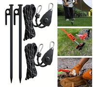 TEMU Juego de 2/4/8 Piezas con Soporte para Cuerda y Estacas de Tienda, Hebilla Ajustable de para Colgar Luces de Planta en al y Senderismo