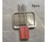 TEMU Juego de 2/6 Brochetas de Acero Inoxidable Engrosadas para , Agujas Reutilizables con de Madera, Adecuados para Herramientas de Parrilla en Jardín y Camping al