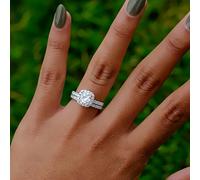 TEMU Juego de 2 anillos sencillos y brillantes de circonita sintética para de boda de mujeres, accesorios elegantes, regalo ideal para las fiestas