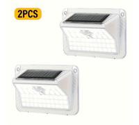 TEMU Juego de 2 Apliques Solares con Sensor Inteligente, Aplique con Sensor de Movimiento , Luz de Inundación de Ángulo de 270°, 3 de Iluminación para Valla, Luz de , Jardín, Patio Trasero y Garaje