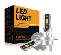 TEMU Juego de 2 bombillas LED H7 para faros de coche, 20000LM 40W, 6500K, chips CSP, inalámbricas, sin ventilador, silenciosas, Plug and Play, fáciles de instalar, sin batería