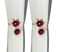 TEMU juego de 2 broches de cortina de aleación de , lujosos, una combinación dorada y que y . El metal flexible se puede ajustar para crear varios estilos y tamaños.