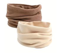 TEMU Juego de 2 bufandas gruesas de terciopelo para otoño e invierno, diseñadas para la y al viento, aptas para hombres como para mujeres en colores con estilo