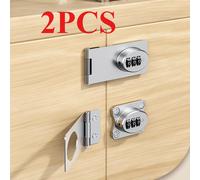 TEMU Juego de 2 cerraduras de metal resistentes para cajones - , sin necesidad de batería, de plegado de 90° y 180° para gabinetes y puertas, resistentes al robo, para instalar, construcción duradera