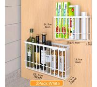 TEMU Juego de 2 cestas de almacenamiento de alambre de metal Cabilock diseñadas para montaje en pared, ideal para organizar revistas en el baño, la cocina, el despensa o la entrada.