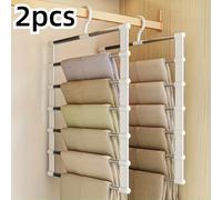 TEMU Juego de 2 Colgadores Plegables para Pantalones - Organizador de Armario de Acero Inoxidable, Adecuado para Leggings, Ideal para Comerciales y Tiendas