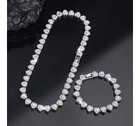 TEMU Juego de 2 Collares con Cadena de y Choker Estilo Hip Hop, Conjunto de Joyería Lujoso para Regalos de San Valentín, , Uso Diario o Fiestas, para Adolescentes