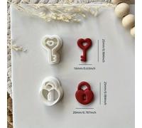 TEMU Juego de 2 cortadores de arcilla de candado y llave de amor para regalos de de boda, moldes de aretes y suministros para manualidades de joyería para de San Valentín