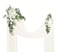 TEMU Juego de 2 de flores artificiales, ideales para fondos de ceremonias y recepciones, decoraciones de rosas para fiestas al