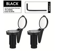 TEMU Juego de 2 espejos retrovisores HD gran para bicicletas, con lentes convexas redondas y diseño plegable. espejos de manillar pueden girar y son accesorios ideales para el ciclismo en negro.