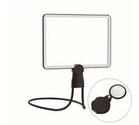 TEMU Juego de 2 lentes de aumento con luz, 5X, sin necesidad de manos, para trabajo , lentes de aumento para lectura de libros, costura, punto de cruz, para mayores con visión (baterías no incluidas)