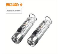 TEMU Juego de 2 linternas de llavero, luces de trabajo LED compactas recargables por USB con base magnética, ideales para actividades como pesca, lectura, iluminación nocturna y estudio