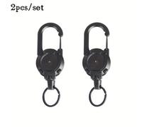 TEMU Juego de 2 llaveros retráctiles - Clip para exteriores, alambre de acero y , para al y camping, con un de clip seguro, equipo de camping, sin batería