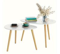 TEMU Juego de 2 Mesas Apilables Kealive, Mesa Auxiliar Apilable, Mesa para Aperitivos, Café y Té para Salón, Dormitorio y ,
