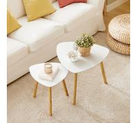 TEMU Juego de 2 Mesas Apilables para Sofá - de 55 cm y Pequeña de 40 cm, - FBT74-W SoBuy