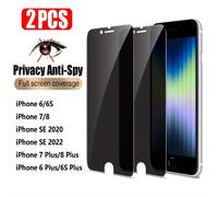 TEMU Juego de 2 pantallas de privacidad para iPhone 6, 6S, 7, 8 Plus, protector de vidrio anti-espía para iPhone SE 2020 y 2022, no es un vidrio de cobertura total.