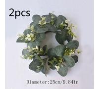 TEMU Juego de 2 pequeñas coronas decorativas para velas, con hojas artificiales. guirnaldas de soporte para velas son perfectas para mejorar la decoración de tu hogar, ya sea para , .