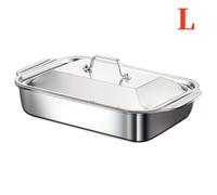 TEMU Juego de 2 piezas: bandeja para hornear y de acero inoxidable antiadherente, asa, multifuncional - resistente al , fácil de limpiar, rectangular, bandeja para postres, pan, , y de cena