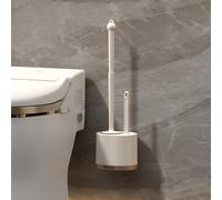 TEMU Juego de 2 piezas de cepillo de baño para hogar sin muertos, cepillo de limpieza de inodoro en la pared en uno, cepillo de baño de lujo con estante de almacenamiento