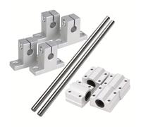 TEMU Juego de 2 piezas de Lineal de Precisión de 8mm & Deslizador de Eje Óptico, 200mm - Construcción Duradera de Acero/Aluminio para Motores de Paso, Herramientas de Máquina y Impresoras 3D