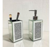 TEMU Juego de 2 Piezas para Baño, Accesorios de Espejo Plateado para Jabón y Champú