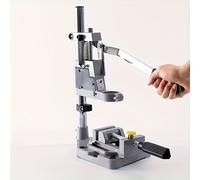 TEMU Juego de 2 piezas: Tornillo de Mesa de Aleación de Aluminio Resistente y Soporte para Taladro de Aleación, Pinza Multifunción de de Trabajo a para Carpintería & Kit de Soporte para Taladro Manual