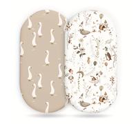 TEMU Juego de 2 Sábanas Elásticas Ultra Suaves para Cuna, Ajuste Universal para Colchoneta Rectangular, o Reloj de Arena, Seguro y , Estampado Lindo para Bebé