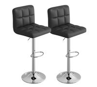 TEMU Juego de 2 taburetes de bar PU ajustable, con diseño giratorio. modernos taburetes de barreño con respaldo y reposapiés, lo que los ideales para usar en oficinas, bares, cocinas y de comedor