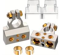 TEMU Juego de 2 terminales de batería, conectores automotrices resistentes con cubiertas protectoras, ideales para coches, furgonetas, camiones y más. No batería.