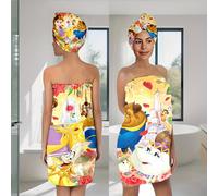 TEMU Juego de 2 toallas Disney, y la Bestia, falda ajustable para ducha, ideal para sauna, playa, piscina y hogar, regalo de Navidad, accesorio de playa