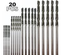 TEMU Juego de 20 brocas de diamante (1 mm, 1.5 mm, 2 mm, 2.5 mm) aptas para herramientas rotativas Dremel - Brocas de punta de diamante para taladrar piedra, vidrio, conchas y hacer joyería
