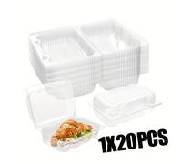 TEMU Juego de 20 cajas de plástico transparente para envasado de alimentos, ideales para pastelería, galletas y productos .