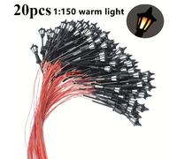 TEMU Juego de 20 farolas de HO para maquetas de con LEDs , ideales para diseños a escalas de 1:75, 1:100 y 1:150