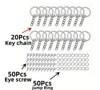 TEMU Juego de 20 Piezas de Llaveros + 50 Tornillos Ojo + 50 Anillas Saltarinas para Hacer Joyería DIY con Mini Pasadores y Colgantes