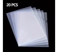 TEMU Juego de 20 protectores de documentos de plástico transparente - Carpetas de L que , aptas para papeles tamaño A4 o carta, con un diseño